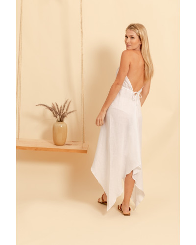 VESTIDO B/MADERA KEY WHITE